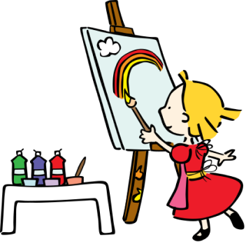 Sophie painting a picture