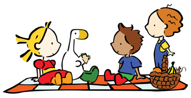 Goose and friends having a picnic